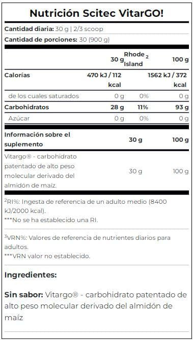 Información nutricional