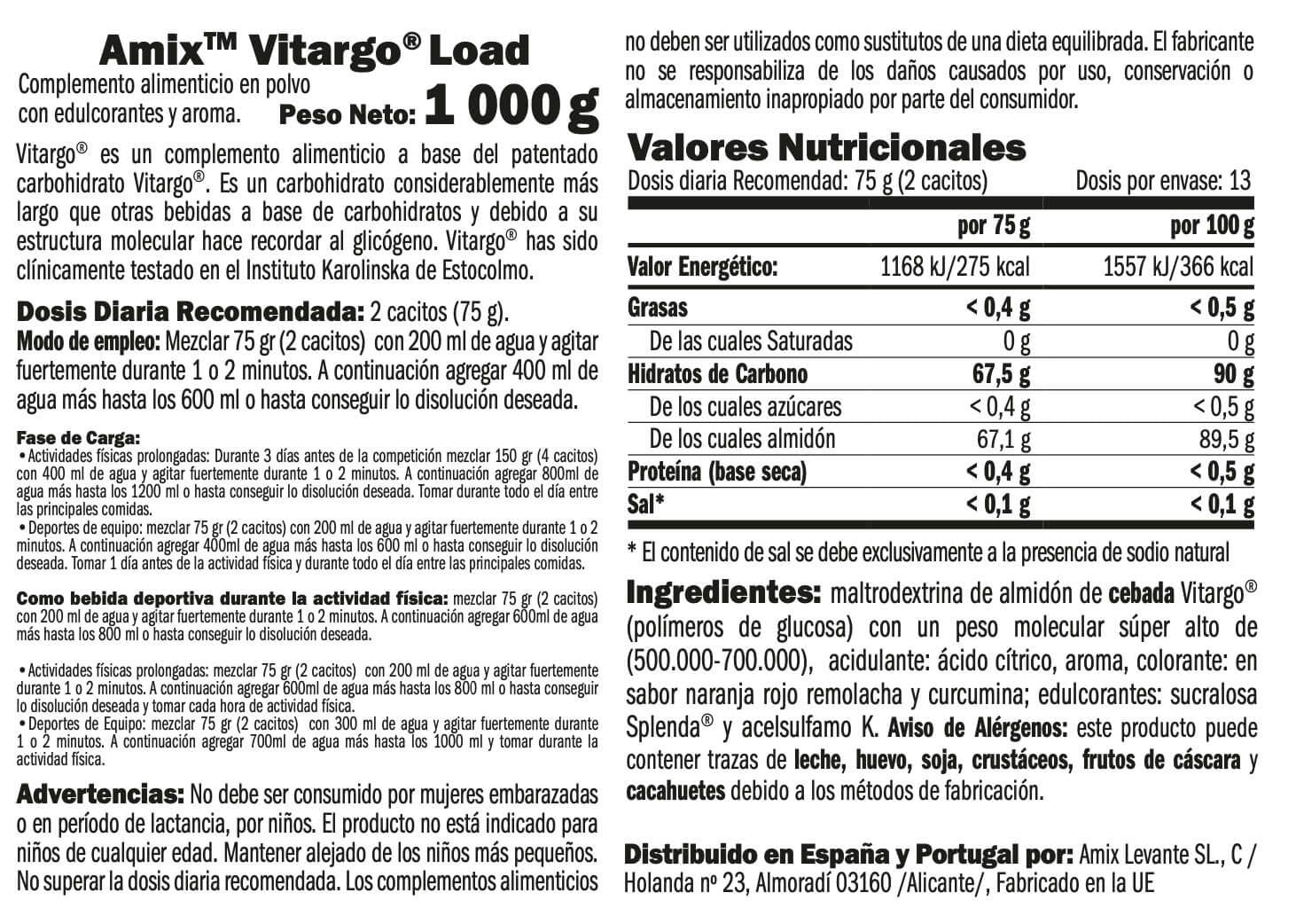 Información nutricional