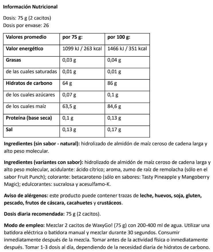 Información nutricional