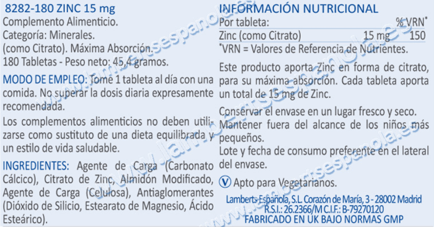 Información nutricional