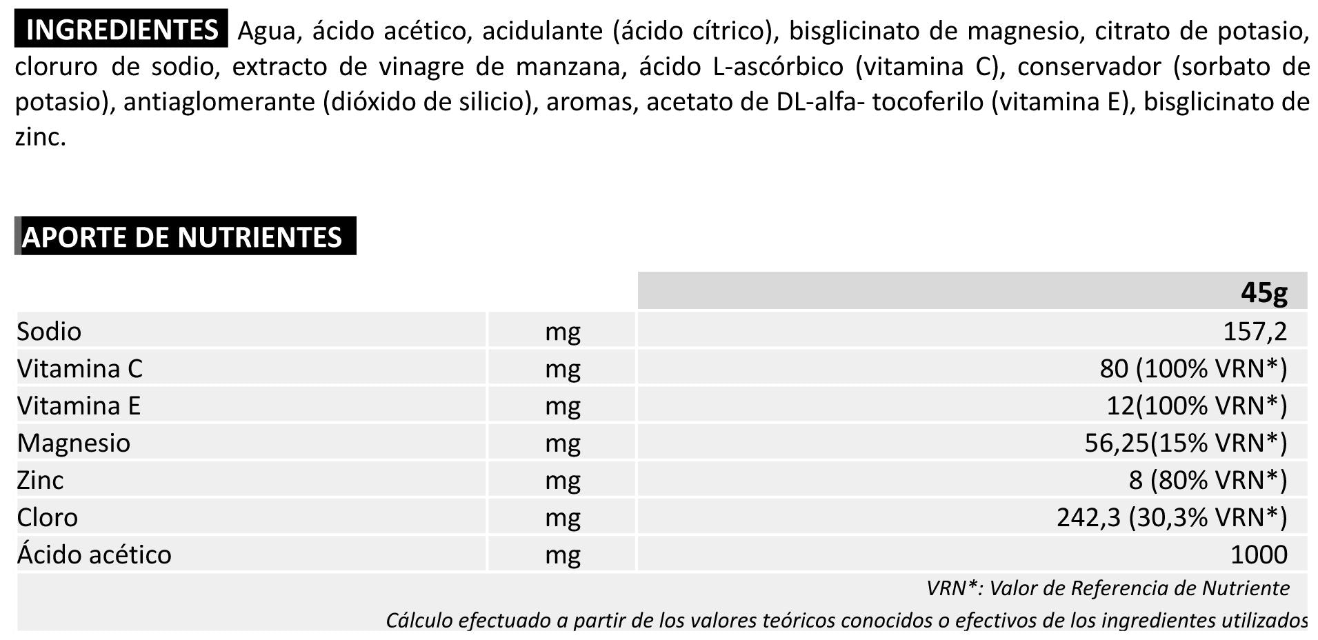 Información nutricional