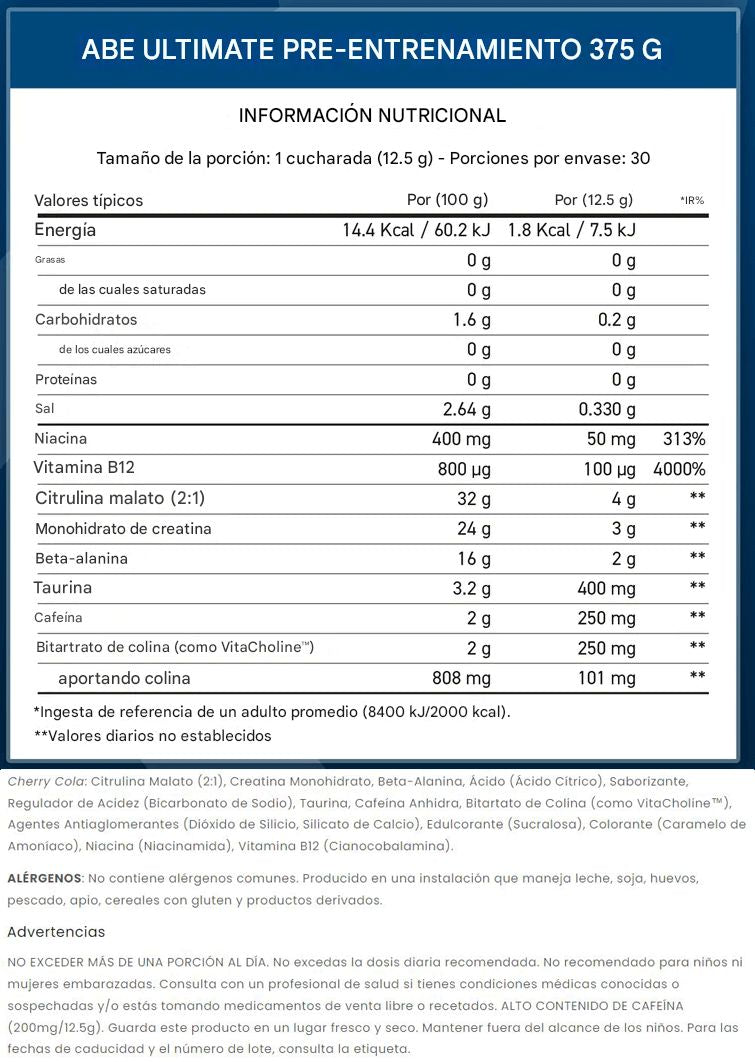 Información nutricional