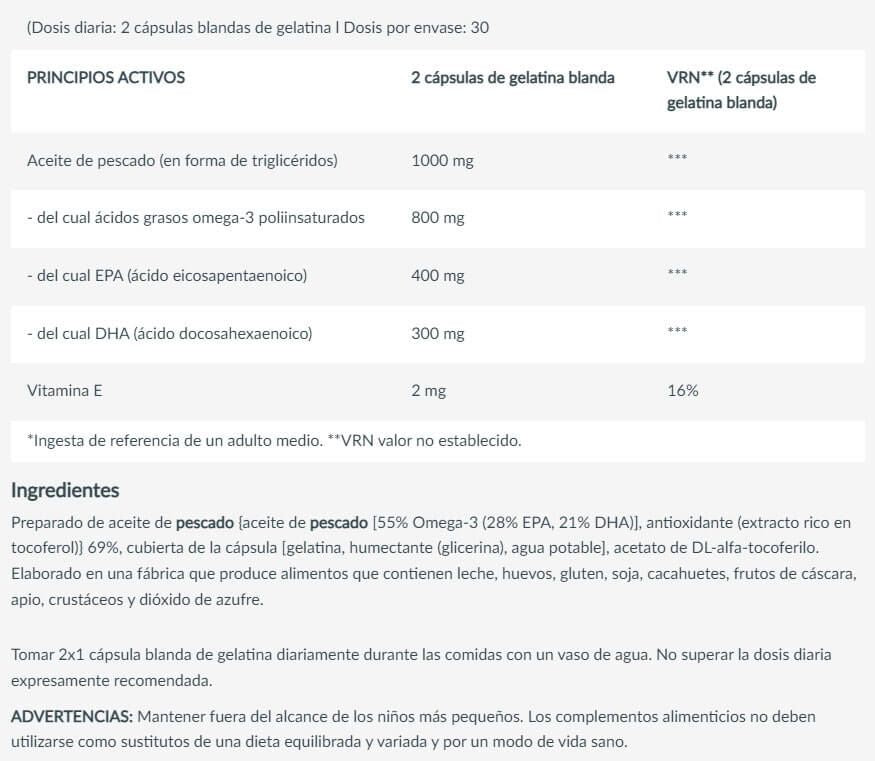 Información nutricional
