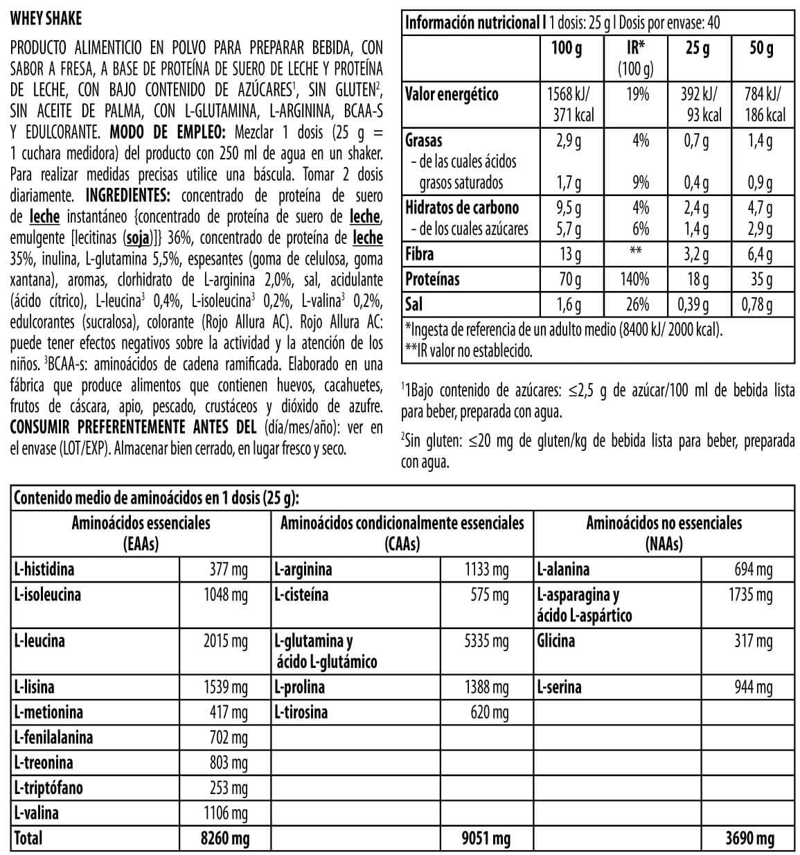 Información nutricional
