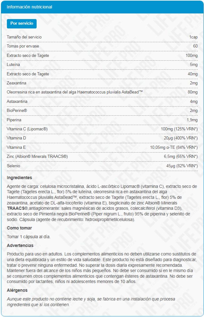 Información nutricional