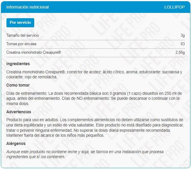 Información nutricional