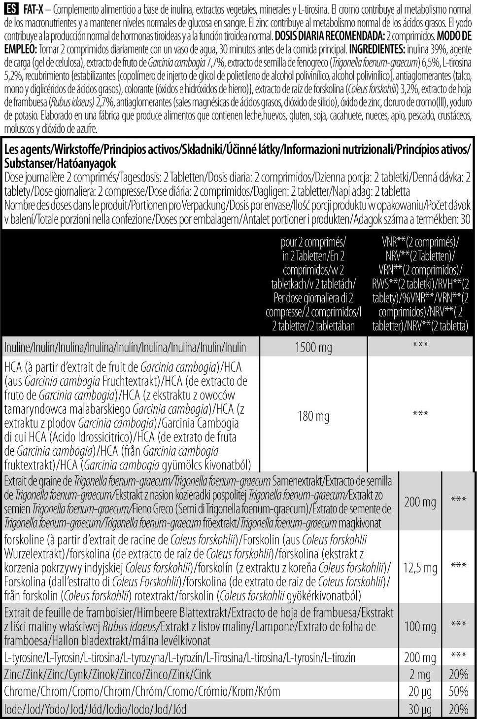 Información nutricional