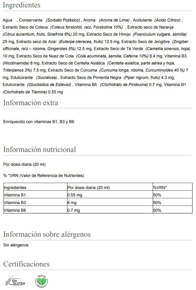 Información nutricional