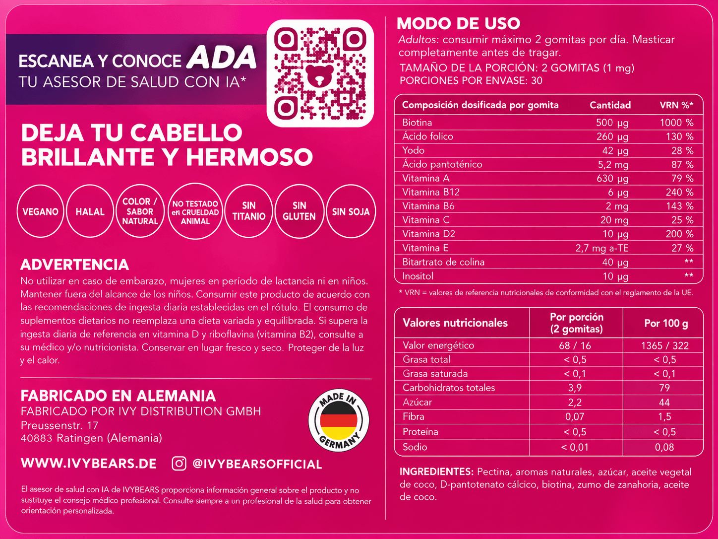Información nutricional