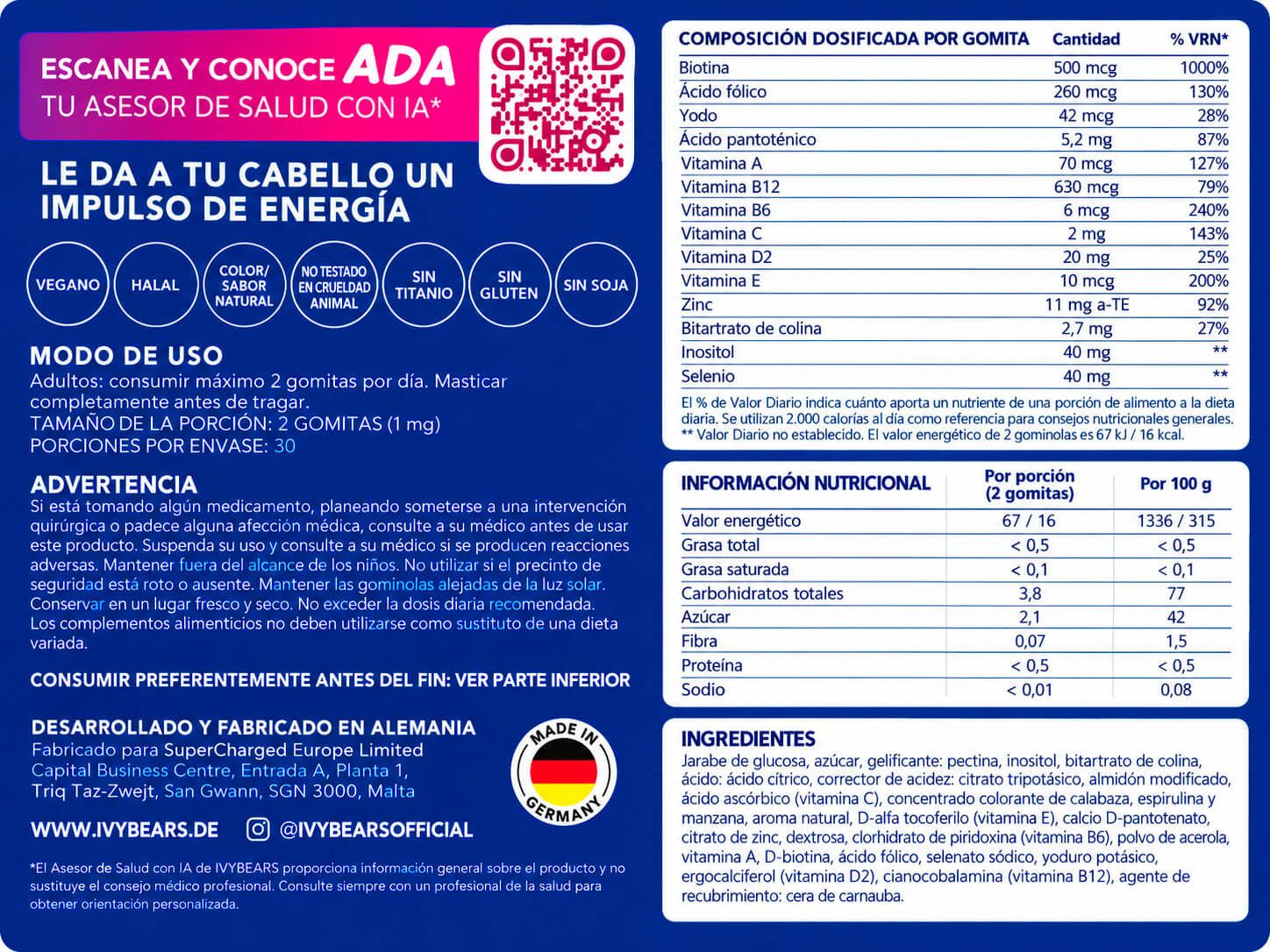 Información nutricional