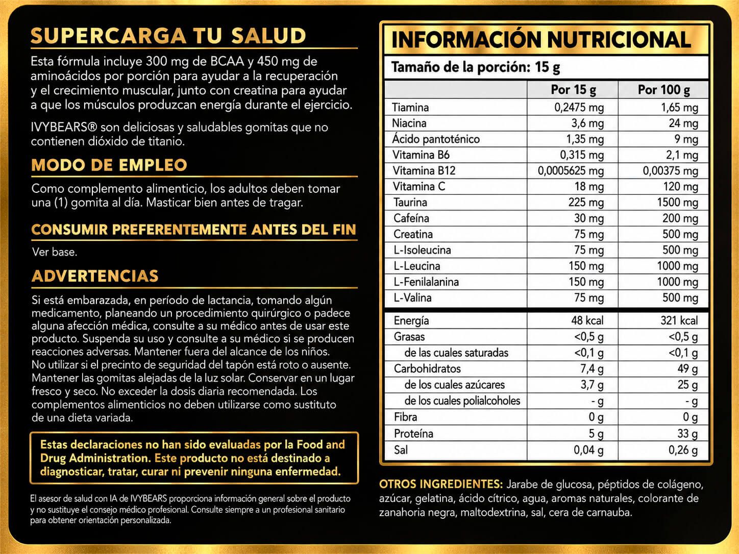 Información nutricional